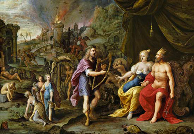 冥界のハーデースとペルセポネーとオルフェウス