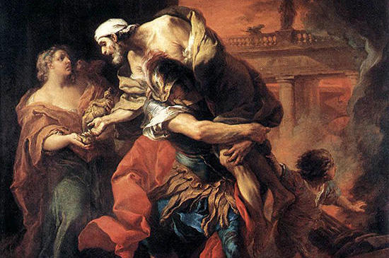 ローマ建国の祖アイネイアス[1]陥落するトロイアを脱出！