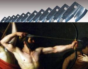 12の斧の穴を通す弓の競技［第21歌］