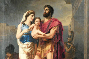 ヘクトルと妻アンドロマケの別れ［イリアス第６歌 後編］