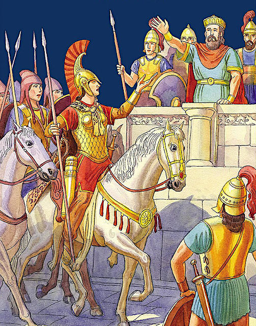 トロイア城に到着するペンテシレイア