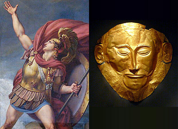 アキレウスとアガメムノンの黄金の仮面